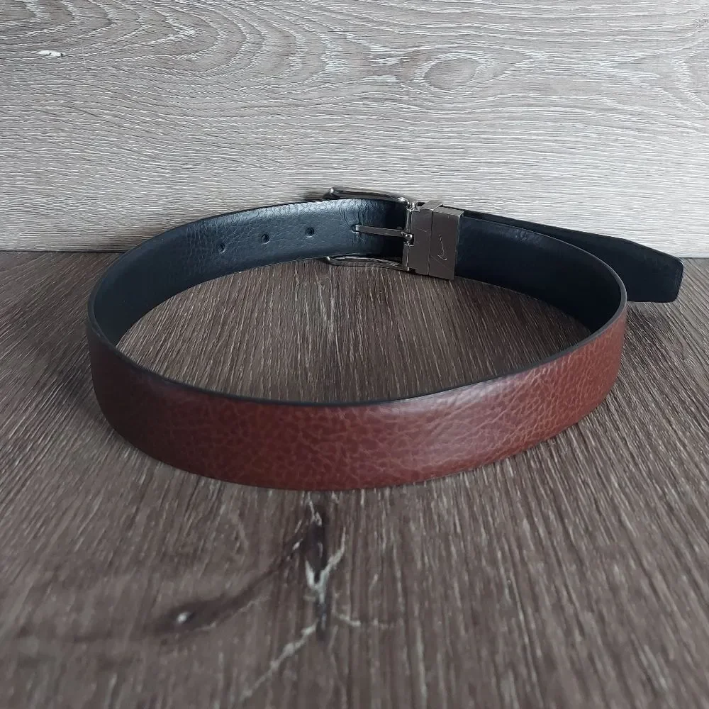 Nike Reversible Black Brown Faux Leather Belt Small